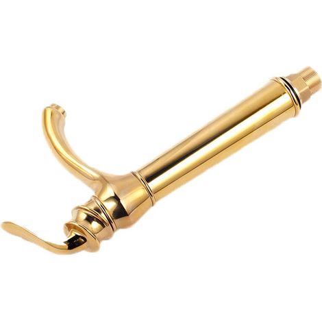 Bassin de comptoir de robinet d'or, robinet d'évier de salle de bains de haute qualité en acier inoxydable résistant à l'usure, robinet d'or (1/3)