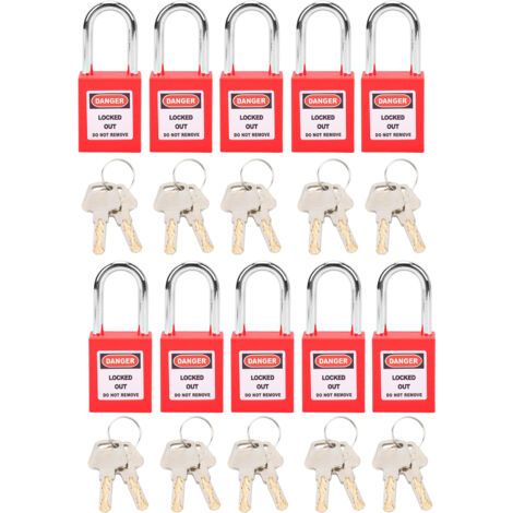 QORVA- Lot de 10 cadenas à clé en nylon PA renforcé – Verrouillage de 38mm pour chimie et énergie – Résistance -57 à +177 ℃ (1/5)