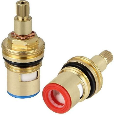 2pcs Tête disques céramique robinet - Universelle laiton Sans fuite - Réparation plomberie - 53 mm (1/4)