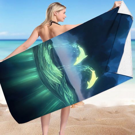 Serviette Plage Microfibre - 75 x 150 cm - Résistante au Sable - Séchage Rapide - Polyvalente pour Plage Piscine Voyage Camping - 1 Pièce (1/3)