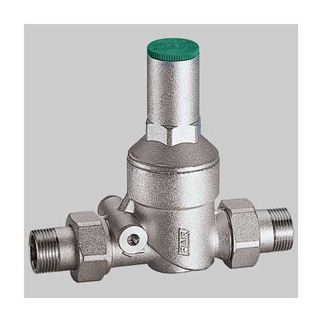 "RIDUTTORE DI PRESSIONE CROMATO CON ATTACCO MANOMETRO FAR 1""""1/4 M/M"