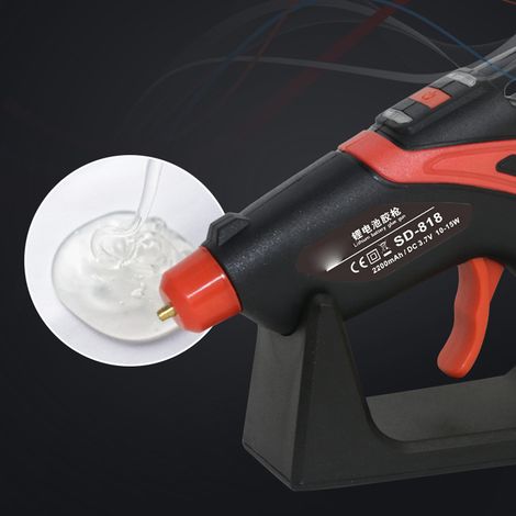 Pistolet à colle thermofusible sans fil SD-818, pistolet à colle thermofusible à batterie lithium-ion, diamètre 6,7-7,3 mm, pistolet à colle thermofusible pour bandes de colle (1/5)