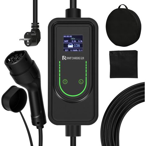 TolleTour Caricatore auto elettrica Tipo 2 3,5 kW 230 V, 6–16 A, cavo 6 m, spina Schuko, portatile, IP66 con memoria per veicolo EV (1/5)
