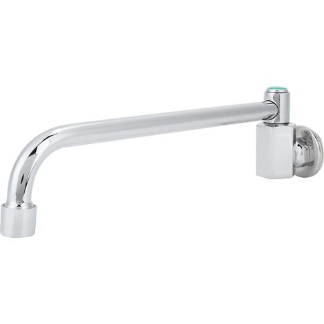Robinet de cuisine mural moderne et traditionnel en alliage de cuivre argenté, avec interrupteur rotatif à 360°, mitigeur à eau froide, semi-automatique, tuyau de 25 cm. (1/5)