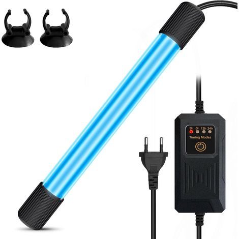 UV-Aquarium-Sterilisatorlampe mit Timer, 13 W UV-Tauchleuchte mit Saugnapf, antibakterielle UV-Lampe, UV-Sterilisatorlampe zur Reinigung von Aquarien, Aquarien, Teichen (1/5)