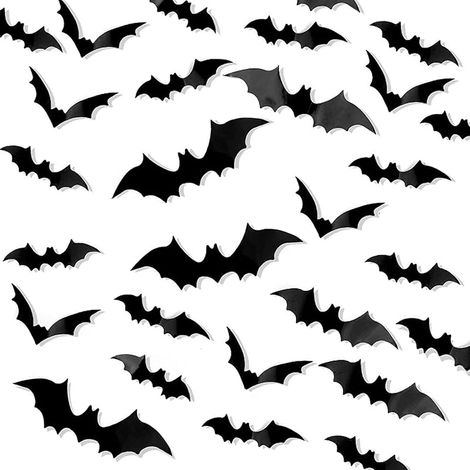 3D-Fledermaus-Aufkleber, 120 Stück, Halloween-Fledermäuse, 3D-Halloween-Fledermäuse, geeignet für Fenster, Wände und Türen im Innen- und Außenbereich, DIY-Halloween-Partyartikel (1/5)