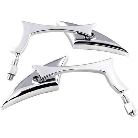 2 Stück (Chrom) 8/10 mm universelle Motorrad-Lenkerendenspiegel aus Aluminiumlegierung für Motorräder, Straßenräder, Sporträder, Chopper-Motorradspiegel (1/5)