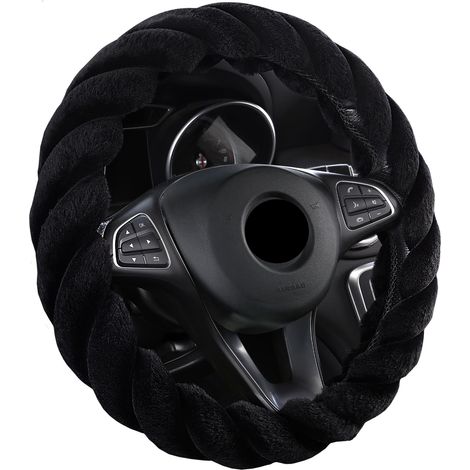 Funda cálida para volante de invierno, funda cálida para volante, funda de felpa para volante de coche, funda de invierno para volante de coche, funda de invierno para volante de coche, para volantes 