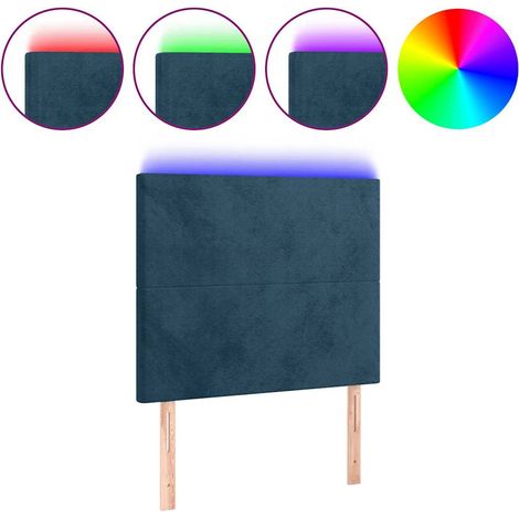 Maison Exclusive - Cabecero con luces LED terciopelo azul oscuro (1/5)