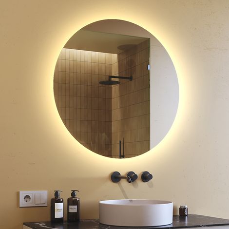 Round Bathroom Mirror LED 80cm, OKR082, Warm White LED 2700K