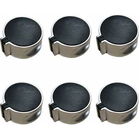 6 Pièces Boutons Four Cuisinière, Cuisinière à Gaz Boutons, Bouton Cuisinière à Gaz, Bouton Gaz, Alliage Universel Mode Interrupteur à 45° Noir Bouton Gaz pour Cuisine à Domicile, 8 mm (1/4)