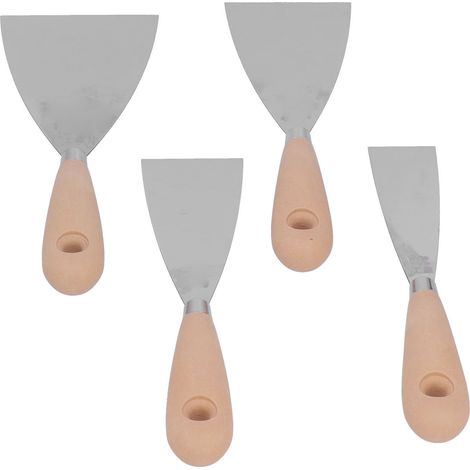 Lot de 4 spatules à enduire en acier inoxydable, grattoir métallique pour raclage de plâtre et mastic (1/5)