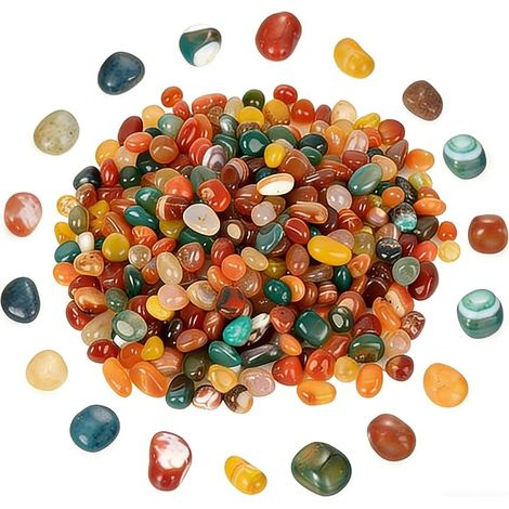 400 g Galets pour vases, pierres décoratives multicolores, billes de marbre pour vases, aquariums, aménagement paysager, jardin, pots de fleurs, décoration de mariage mosaïques (8-13 mm, ronds) (1/5)
