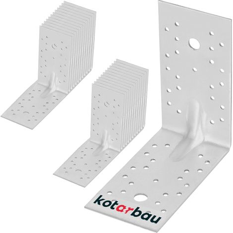 KOTARBAU® 25 Pièces Équerre De Fixation - Acier Galvanisé - 150 x 150 x 80 mm - Argent - Renfort D'Angle Métal - Équerre de Fixation Renforcée - 90 Degrés