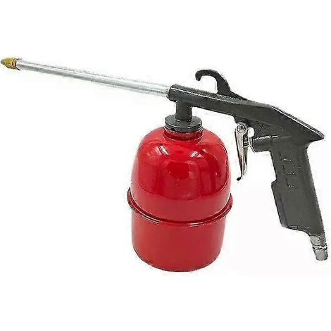 1 Stück pneumatische Motorreinigungspistole aus Zinklegierung, roter Topf, graue Motorölkanal-Reinigungspistole für die Autoreparatur - JXLGV (1/5)