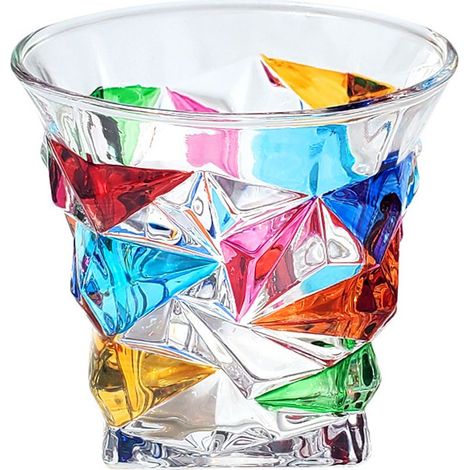 Verre à whisky multicolore 320ml, boisson courte pour la maison. (1/5)
