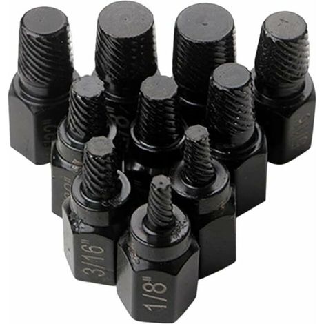 Juego de 10 extractores de tornillos hexagonales multiestriados