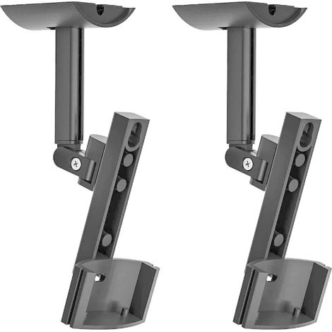 Wand- und Deckenhalterung für Harman Kardon HKTS-20/BQ-30/BQ-60/BQ-65-Lautsprecher, neig- und schwenkbar, passend für Harman Kardon SATS-TS30/TS20/TS60-Lautsprecher (Schwarz), 2er-Pack (1/5)