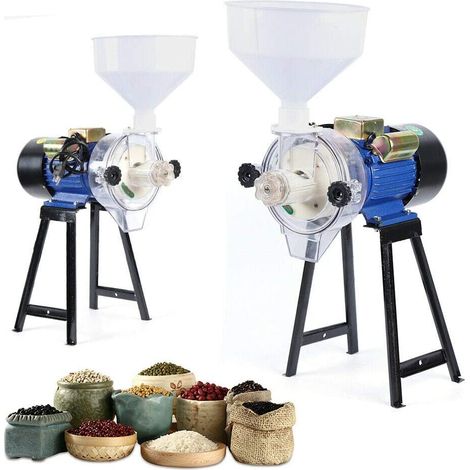 Senderpick – Moulin à céréales électrique 2,2 kW – 220 V – Vitesse 1400 tr/min – Capacité 55 kg/h pour riz – Entonnoir 26 cm (1/5)