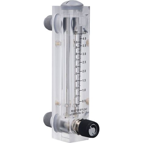 Débitmètre liquide acrylique transparent, panneau durable pour mesure et régulation de fluides, 0,1-1 GPM