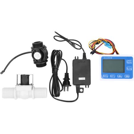 Compteur de débit d'eau numérique G1, capteur quantitatif, interface anglaise, prise américaine AC100-240V (1/5)