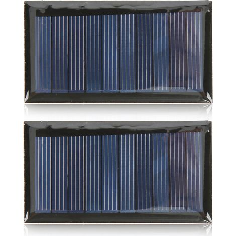 2 panneaux solaires à bonne transmission lumineuse 0,3 W 5 V 60 mA 68 x 37 mm, cellules solaires en polysilicium pour appareils basse consommation (1/5)