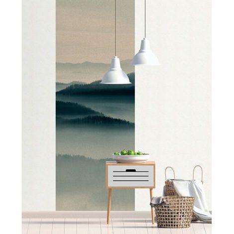 Papier peint panoramique paysage montagne Tapisserie panoramique originale pour chambre Papier peint panoramique zen pour bureau (1/3)