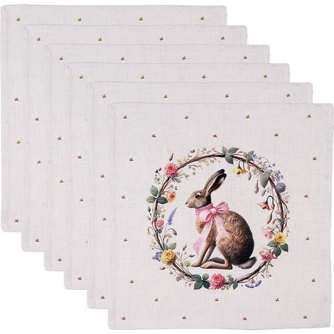 Lot de 6 serviettes de table en coton beige 40 x 40 cm pour repas, dîners et fêtes - PANGIVO (1/5)