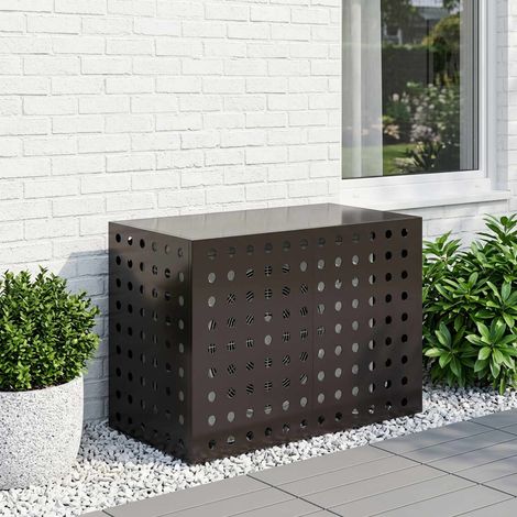 vidaXL Funda para Aire Acondicionado Negro 100 x 50 x 70 cm Acero (1/5)