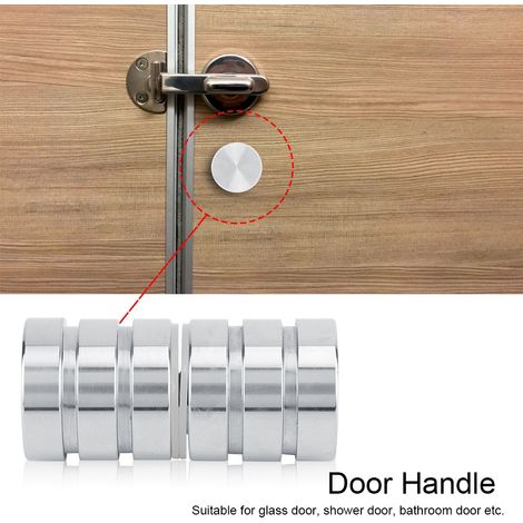 Poignée de porte de douche en verre en acier inoxydable, bouton de tirage pour serrure de salle de bain (1/5)