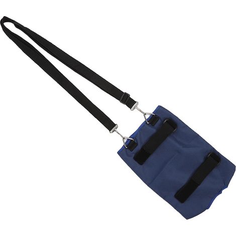 Housse de poche à urine grande capacité en tissu mesh drainant, support de poche à urine de cuisse avec sangle de fixation bleue (1/5)