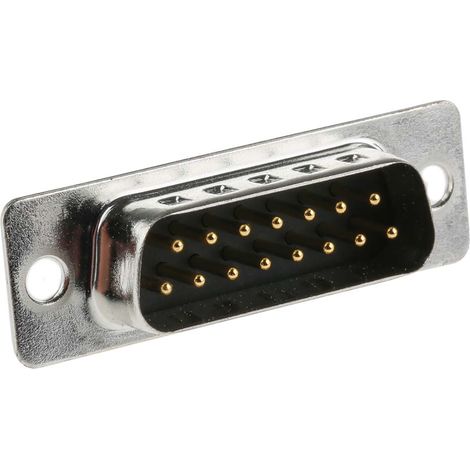 Connecteur Sub-D RS PRO 15 voies Mâle Montage panneau Droit (1/3)