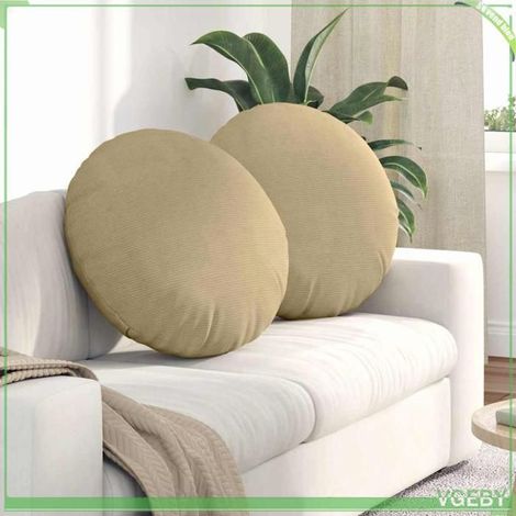Coussins de siège - FAF EISY - 42014227 - Rond 60 cm - Velours côtelé - Vert gris (1/5)