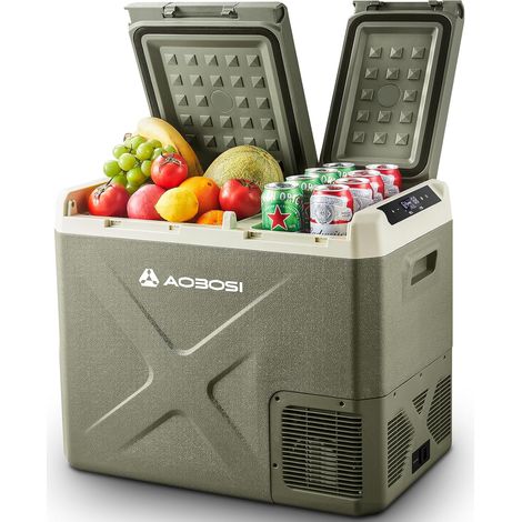 Glaciere Electrique 40L,Glacière à Compresseur, Glaciere Electrique 12v 220v, Double Zone, pour Voiture, Camion, Bateau, Camping-Car et Camping [Classe énergétique B] (1/5)
