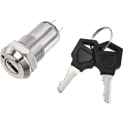 Interrupteur à Clé 2 Positions - 1 Unité - Métal Chromé - Verrouillage NO-OFF - Commande Électrique - 12mm (1/4)