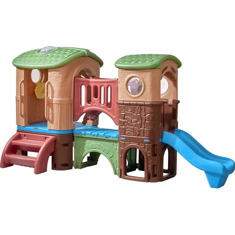 Aire de jeux Step2 Clubhouse Climber avec toboggan – Échelle d'escalade et pont intégré – Poids max 109,1 kg – Pour intérieur et extérieur – Step 2