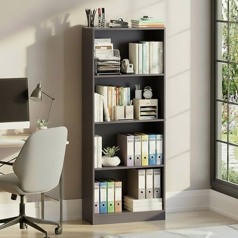 Bibliothèque Multifonctionnelle, Étagère de Rangement Autoportante, Meuble Durable pour Salon, Bureau ou Chambre, Assemblage Facile, Entretien Simple (1/5)