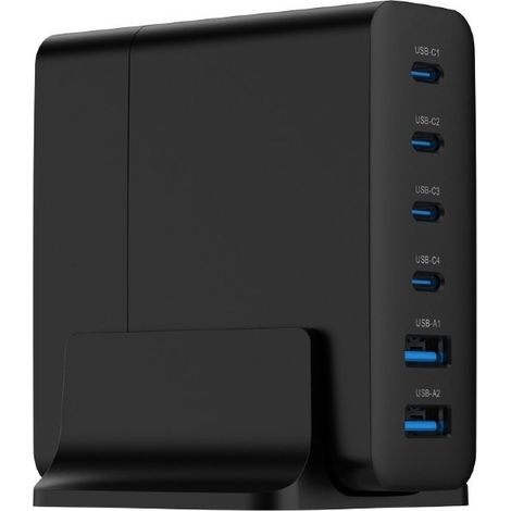 Gembird GaN 6x USB-Ladegerät 75W Schwarz 1 Stück. (1/5)