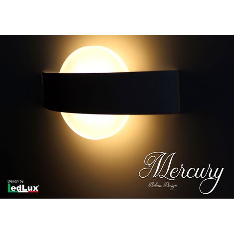 Applique Led Da Parete Modello Mercury Italian Design Moderna 6W Bianco Caldo (1/3)