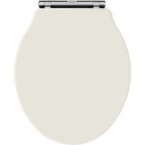 Hudson Reed Chancery Soft Close Toilet Seat Ivory Chrome Hinges (1/3)