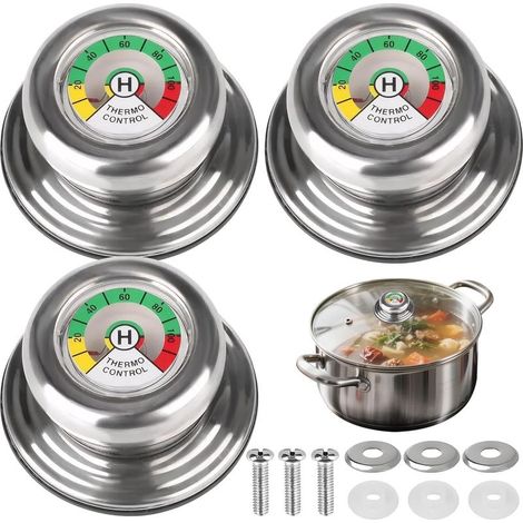 3 Pièces Poignée Couvercle Casserole, Pour AMC Boutons de Couvercle Poele, Compatible Avec les Ustensiles de Cuisine à Filetage de 5 mm (1/5)
