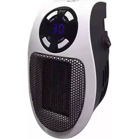 Radiateur d'appoint programmable avec écran LED, télécommande murale, thermostat et minuterie, pour la maison, le bureau, la salle de bain, l'intérieur, petite prise (1/4)