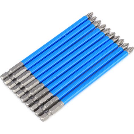 10 embouts de tournevis antidérapants en acier allié S2, foret magnétique puissant en croix PH2 x 127 mm (1/5)
