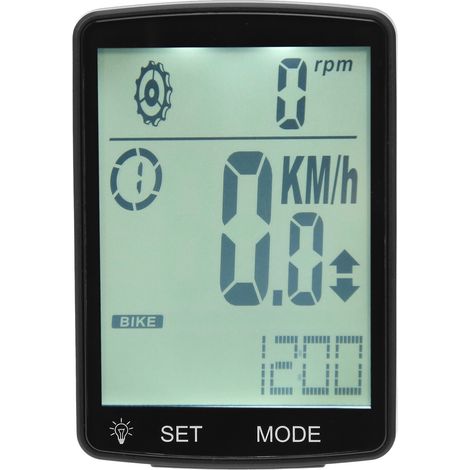 Fahrradcomputer mit 2,8-Zoll-LED-Bildschirm, leuchtender Multifunktions-Stoppuhr und Fahrradtacho, weiß (1/5)