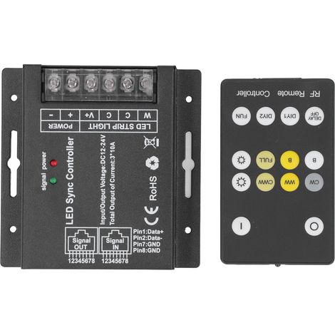 Télécommande RF sans fil 14 touches pour variateur LED, réglage de luminosité, compatible bande LED 12V-24V (1/5)