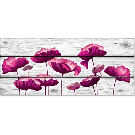 Lupia - Quadro moderno Stampa su Legno MDF BOARD 40x90 cm, stile stampa su assi legno, Per Soggiorno, bar, cucina, caffetteria, pub BLUEBELL WHITE (1/3)