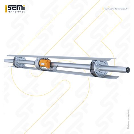 Axe motorisé rideau métallique Ø60 – L 2000 – H 2900 – Moteur central ACM