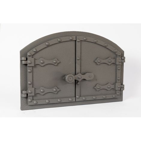 KK001 - 53,5 x 36 - Puerta de hierro fundido para horno de pan. Acabado no natural (sin pintar).