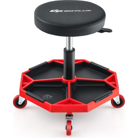 Pneumatic Rolling Mechanic Stool, 330 Lbs, Tool Tray (1/5)