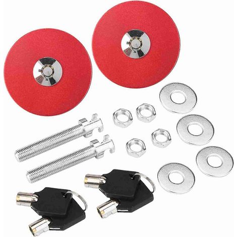 Kit de goupille de verrouillage universelle pour capot moteur de voiture (rouge) (1/4)